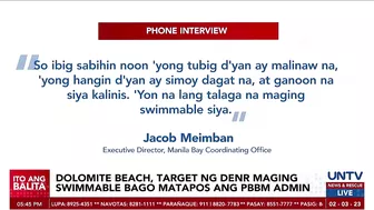 Manila Bay dolomite beach, target maging ‘swimmable’ bago matapos ang termino ni PBBM – DENR