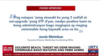 Manila Bay dolomite beach, target maging ‘swimmable’ bago matapos ang termino ni PBBM – DENR