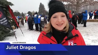 Snow falls during the Special Olympics Michigan state winter games