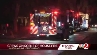 Crews battle house fire in Ormond Beach