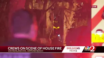 Crews battle house fire in Ormond Beach