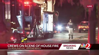 Crews battle house fire in Ormond Beach