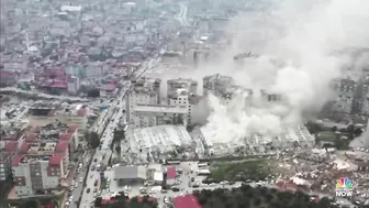 Drone video shows destruction in southern Turkey after devastating earthquake