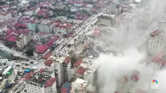 Drone video shows destruction in southern Turkey after devastating earthquake