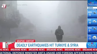 Massive earthquake strikes Turkyie during reporter's live TV broadcast