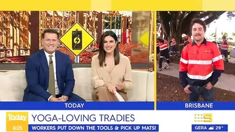 Group of Brisbane tradies do yoga routine before work to limber up | Today Show Australia