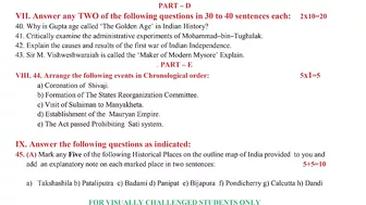 II PUC history blueprint and model question paper 2023