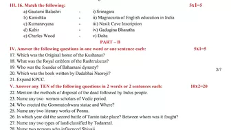 II PUC history blueprint and model question paper 2023