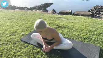 Relaxing yoga this afternoon