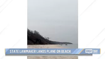 NY politician crash-lands plane on beach after engine failure