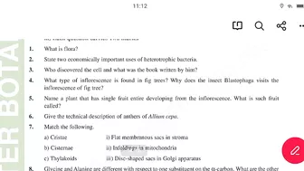 Botany Model paper 2023 || Ts Inter 1st year Botany model paper 2023 || Botany Important questions