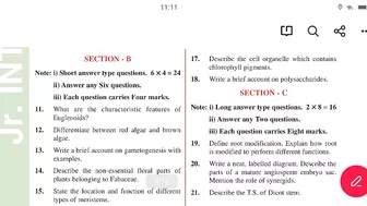 Botany Model paper 2023 || Ts Inter 1st year Botany model paper 2023 || Botany Important questions