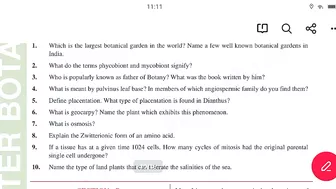 Botany Model paper 2023 || Ts Inter 1st year Botany model paper 2023 || Botany Important questions