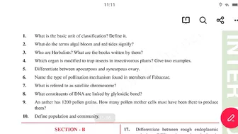 Botany Model paper 2023 || Ts Inter 1st year Botany model paper 2023 || Botany Important questions