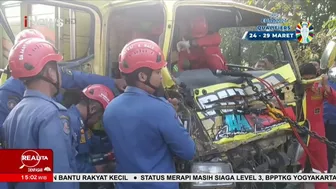 Dua Truk Terlibat Kecelakaan di Temanggung, Sopir Terjepit Kabin #Realita 19/03