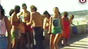 Mission Beach roller skaters on boardwalk 1979