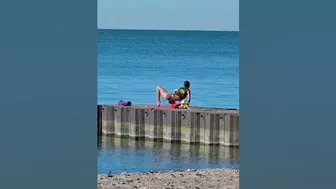 Beautiful Yoga Balancing Workout Stretching on Mallorca Beach #gymnast girl #yogagirl #beach