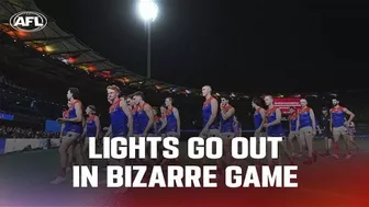 INSANE scenes as lights go out in Brisbane v Melbourne game