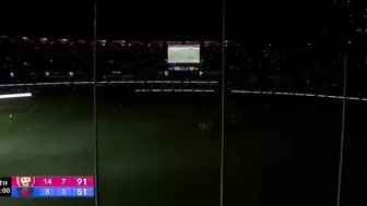 INSANE scenes as lights go out in Brisbane v Melbourne game