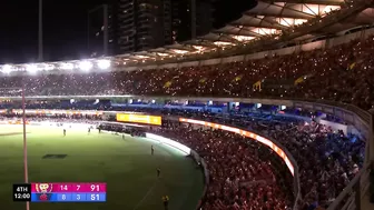 INSANE scenes as lights go out in Brisbane v Melbourne game