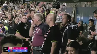 INSANE scenes as lights go out in Brisbane v Melbourne game