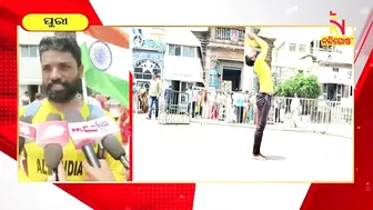 Mysuru Man On A 4000KM Padayatra To Promote Yoga Reached At Puri | Nandighosha TV