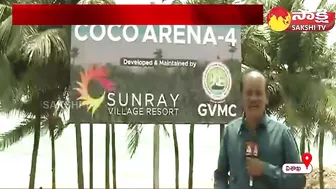 Coco Arena in Vizag Beach | Coconut Trees in Visakhapatnam Beach | G 20 Summit |@SakshiTV​