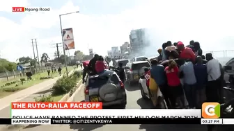 Police teargas Raila Odinga’s convoy at Ngong Road