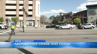 Motorcycle pursuit ends in crash on Independence Boulevard in Virginia Beach