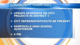 Community town hall set in Virginia Beach for updates on District 1