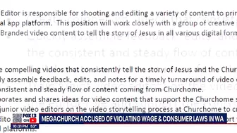 Celebrity-endorsed megachurch accused of violating Washington consumer and wage acts in lawsuit