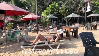 El Portus, Spain 2023. Beach walk along crowded beach