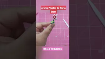 Tutorial express. Aretes Planta Marios Bross de Pasta flexible o Porcelana Fría.