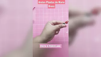 Tutorial express. Aretes Planta Marios Bross de Pasta flexible o Porcelana Fría.