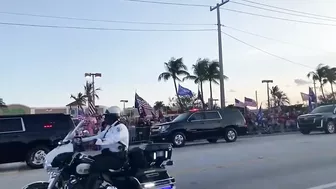 Donald Trump supporters line streets of West Palm Beach to show support on Tuesday