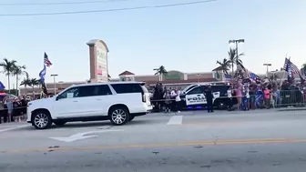 Donald Trump supporters line streets of West Palm Beach to show support on Tuesday