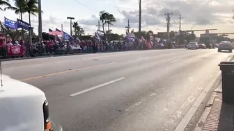 Donald Trump supporters line streets of West Palm Beach to show support on Tuesday