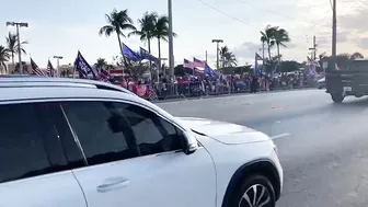 Donald Trump supporters line streets of West Palm Beach to show support on Tuesday