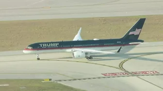 Donald Trump's plane lands in Palm Beach County after New York arraignment