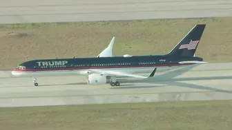 Donald Trump's plane lands in Palm Beach County after New York arraignment