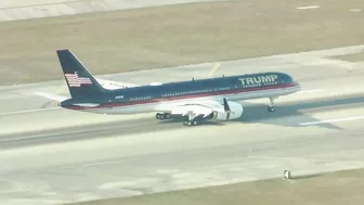 Donald Trump's plane lands in Palm Beach County after New York arraignment