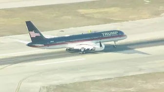 Donald Trump's plane lands in Palm Beach County after New York arraignment