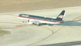 Donald Trump's plane lands in Palm Beach County after New York arraignment