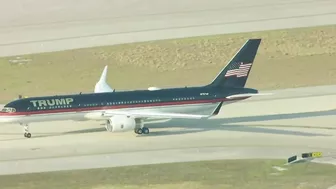 Donald Trump's plane lands in Palm Beach County after New York arraignment