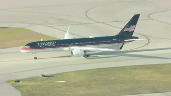 Donald Trump's plane lands in Palm Beach County after New York arraignment