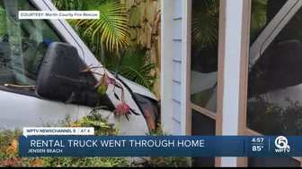 Driver of rental truck crashes into family's home in Jensen Beach