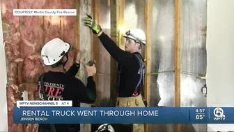 Driver of rental truck crashes into family's home in Jensen Beach