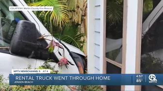 Driver of rental truck crashes into family's home in Jensen Beach