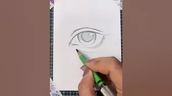 Tutorial draw anime eyes realistic #drawsoeasyanime #tutorialdrawing #drawinganimeeyes #shorts #fyp