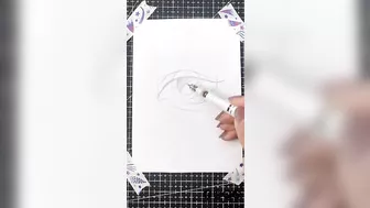 Tutorial draw anime eyes realistic #drawsoeasyanime #tutorialdrawing #drawinganimeeyes #shorts #fyp